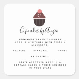 Schokolade Cupcakes Food Business Square Sticker