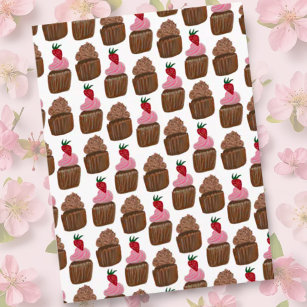 Schokolade Cupcakes Muster glücklich Geburtstag Postkarte