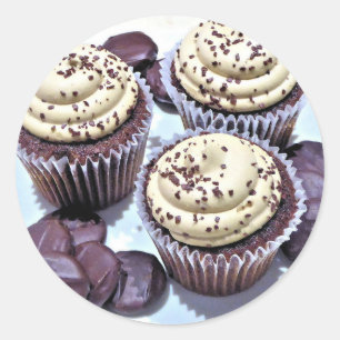 Schokolade Cupcakes White Icing Runder Aufkleber