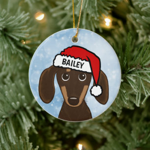 Schokolade Dackel Santa Dackel Hund Individuelle N Keramik Ornament