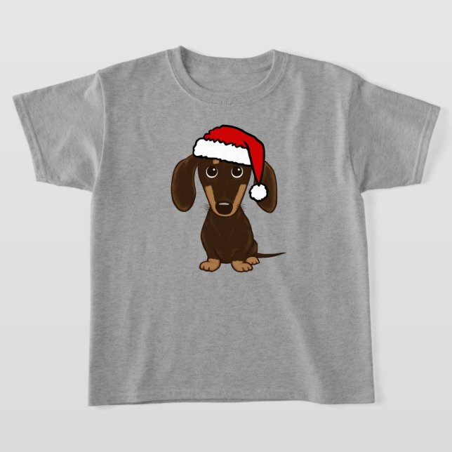Schokolade Dackel Santa Niedlich Dackel Hund T-Shirt (Ablage )