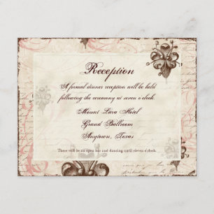 Schokolade Damask Swirl Wedding Response RSVP Kart Begleitkarte