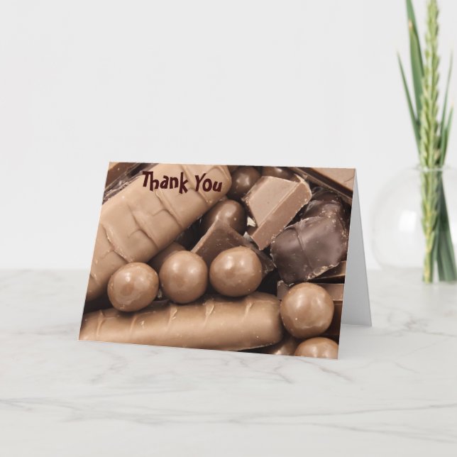 Schokolade Dankeschön Merkkarte Dankeskarte (Vorderseite)