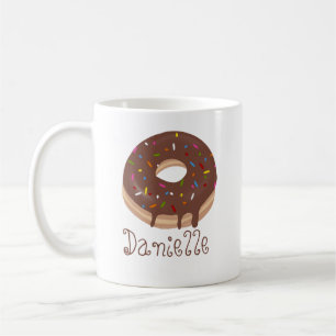Schokolade Donut Individuelle Name Kaffee Kaffeetasse