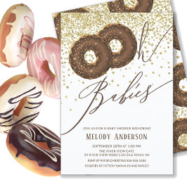 Schokolade Donut Oh Babies Twins Kinderdusche Einladung