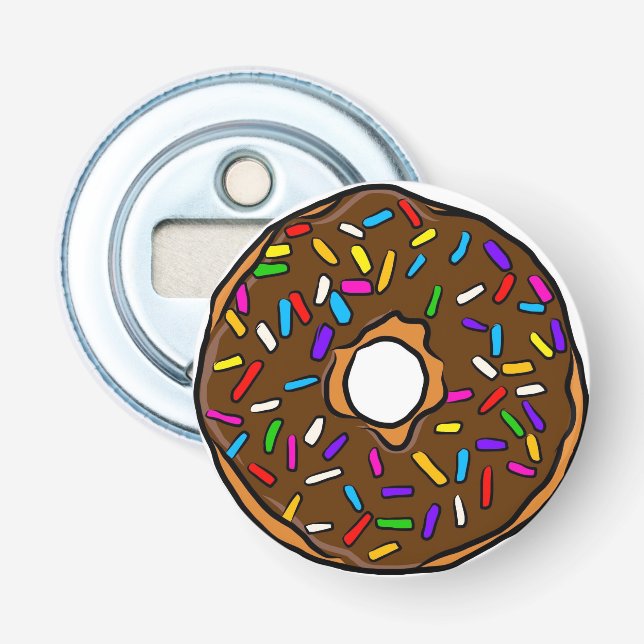 Schokolade Donut Regenbogen Farbige Sprinklen Art  Flaschenöffner (Vorderseite)