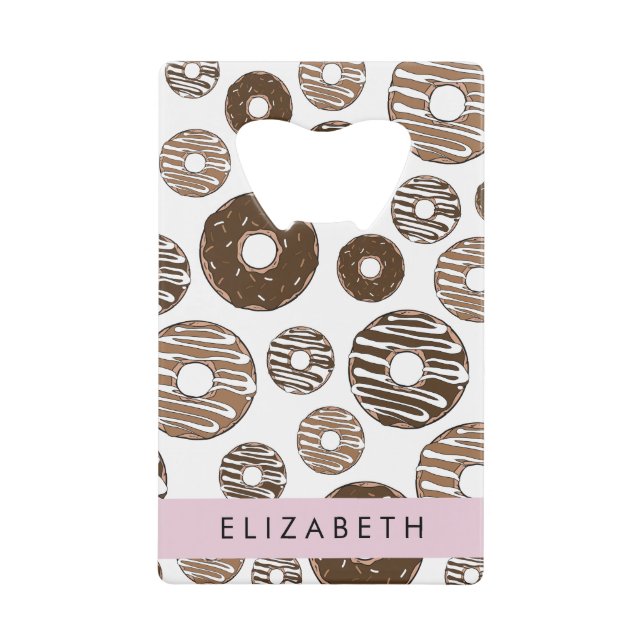 Schokolade Donuts, Karamellabüsse, Icing, Ihr Name Geldbeutel Flaschenöffner (Vorderseite)