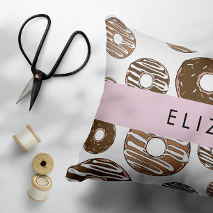 Schokolade Donuts, Karamellabüsse, Icing, Ihr Name Kissenbezug