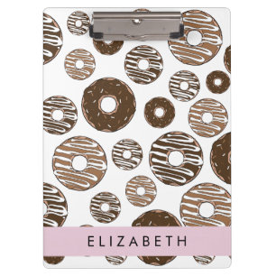 Schokolade Donuts, Karamellabüsse, Icing, Ihr Name Klemmbrett