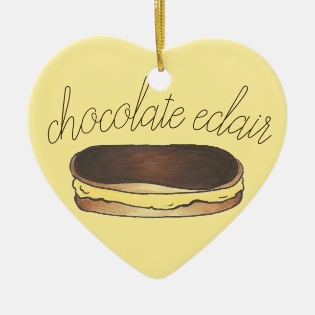 Schokolade Eclair Französisch Bäckerei Nachtisch K Keramik Ornament (Vorne)