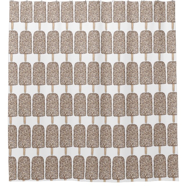 Schokolade Eclair Ice Creme Popsicle Duschvorhang (Vorderseite)