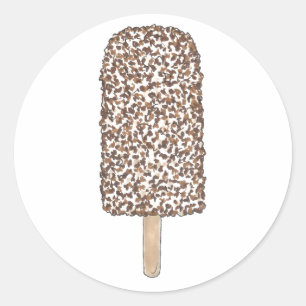Schokolade Eclair Ice Creme Popsicle Pop Junk Food Runder Aufkleber