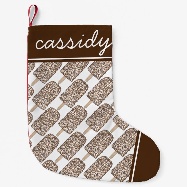 Schokolade Eclair Ice Popsicle Junk Food Kleiner Weihnachtsstrumpf (Vorderseite)