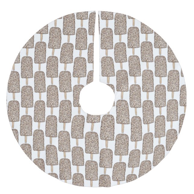 Schokolade Eclair Ice Popsicle Junk Food Polyester Weihnachtsbaumdecke (Vorderseite)