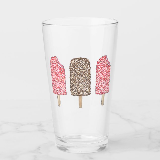 Schokolade Eclair Strawberry Shortcake Popsicles Glas (Vorderseite)