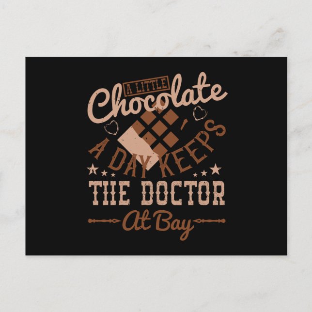 Schokolade - Eine kleine Schokolade am Tag Postkarte (Vorderseite)