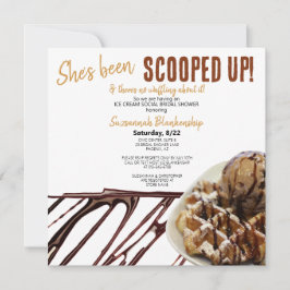 Schokolade-Eiscreme auf WaffelBrautparty Einladung