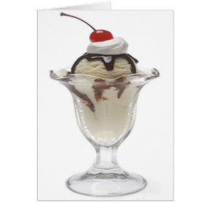 Schokolade Eiscreme Sundae Blank Card