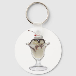 Schokolade Eiscreme Sundae Schlüsselanhänger