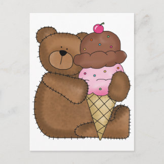 Schokolade Eiscreme Teddy Postkarte