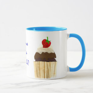 Schokolade Erdbeere Cupcake Ringer Tasse