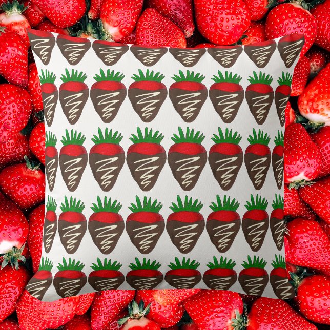 Schokolade Erdbeere Erdbeeren Valentinstag Kissen (Chocolate Covered Strawberry Pillow)