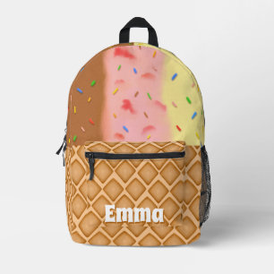 Schokolade, Erdbeere Vanille Eiscreme Name Bedruckter Rucksack