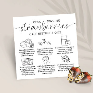 Schokolade Erdbeeren Minimale Pflegeanleitung Quadratische Visitenkarte