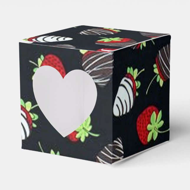 Schokolade Erdbeeren Muster Herz-Gesichtskasten Geschenkschachtel (Vorderseite)