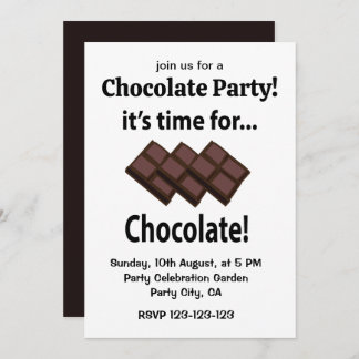 Schokolade Es ist Zeit für Schokolade-Party Einladung
