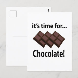 Schokolade Es ist Zeit für Schokolade Postkarte