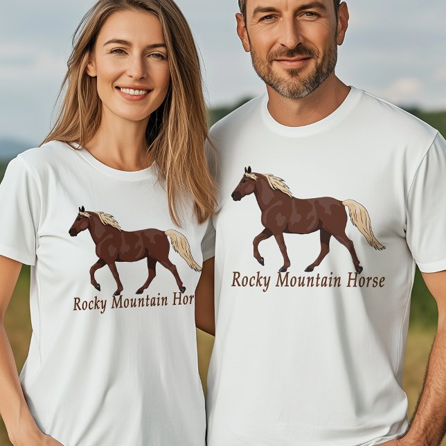 Schokolade Flaxen Rocky Mountain Horited T-Shirt (Chocolate Flaxen Rocky Mountain Horse Gaited T-Shirt)