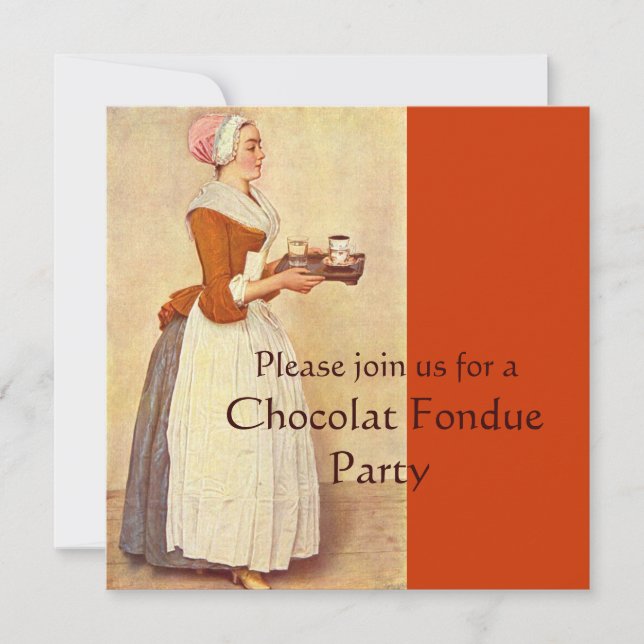 SCHOKOLADE FONDUE DINNER PARTY EINLADUNG (Vorderseite)