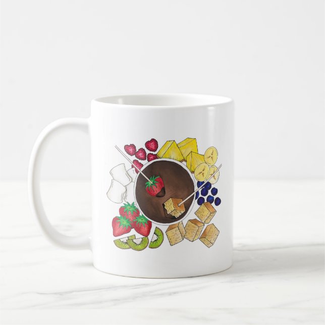 Schokolade Fondue Pot Retro Dessert Food Fruchtkuc Kaffeetasse (Links)