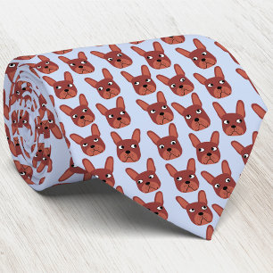 Schokolade French Bulldog Blue Neck Tie Krawatte