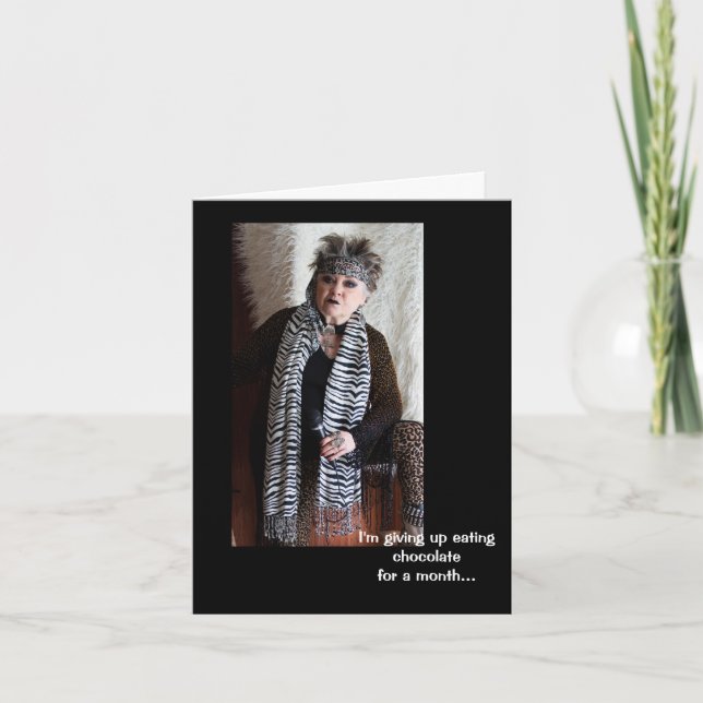 Schokolade für einen Monat Grußkarte Karte (Vorderseite)