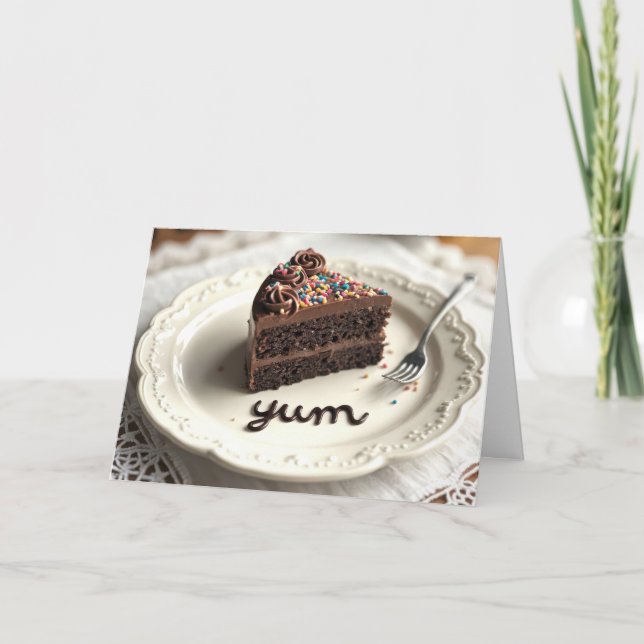 Schokolade Geburtstagstorte Karte (Vorderseite)