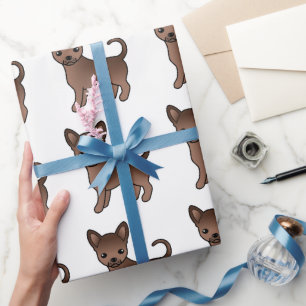 Schokolade, glatter Coat Chihuahua Niedlich Hundes Geschenkpapier