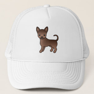 Schokolade glatter Coat Chihuahua Niedlicher Carto Truckerkappe