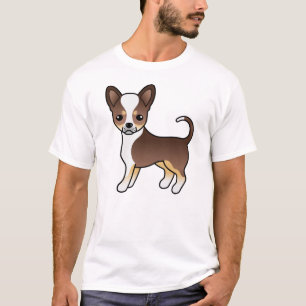 Schokolade, glatter Coat Chihuahua Niedlicher Hund T-Shirt