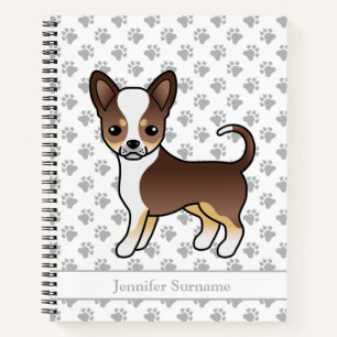 Schokolade, glatter Coat Chihuahua & Text Notizbuch