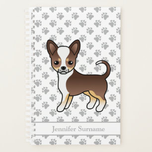 Schokolade, glatter Coat Chihuahua & Text Planer