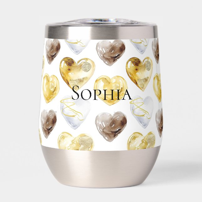 Schokolade Gold Weiße Herzen (Vorderseite)