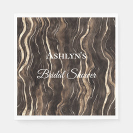 Schokolade Gold Wirbel Blumenblätter Brautparty Serviette
