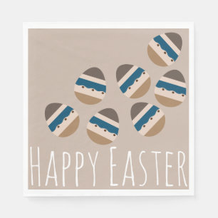 Schokolade Happy Oaster Eggs Earth Tone Blue Brown Serviette