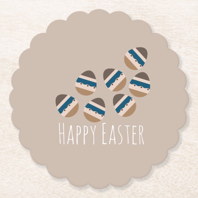 Schokolade Happy Oaster Eggs Earth Tone Blue Brown Untersetzer (Vorderseite)