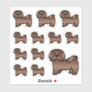 Schokolade Havanese Cute Cartoon Dog Illustratione Aufkleber