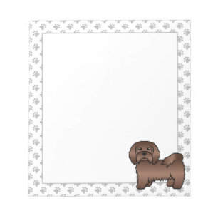 Schokolade Havanese Niedlich Cartoon Dog Illustrat Notizblock