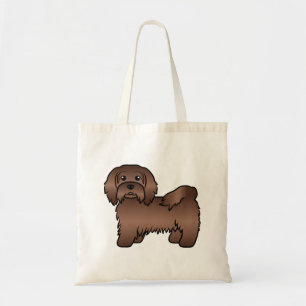 Schokolade Havanese Niedlich Cartoon Dog Illustrat Tragetasche