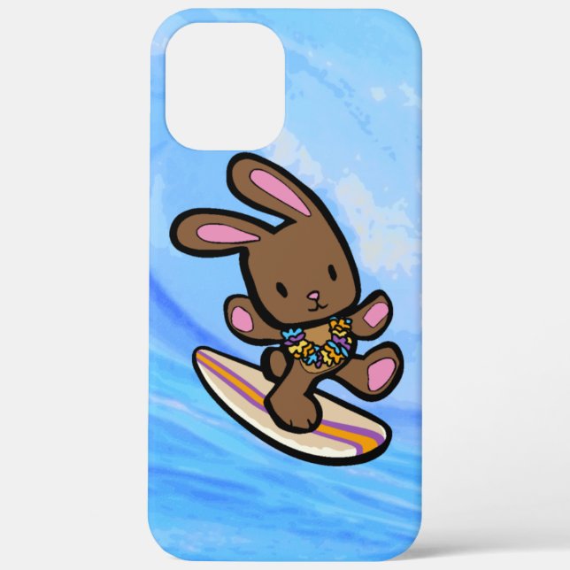 Schokolade Hawaiian Surfing Bunny Lila Case-Mate iPhone Hülle (Rückseite)